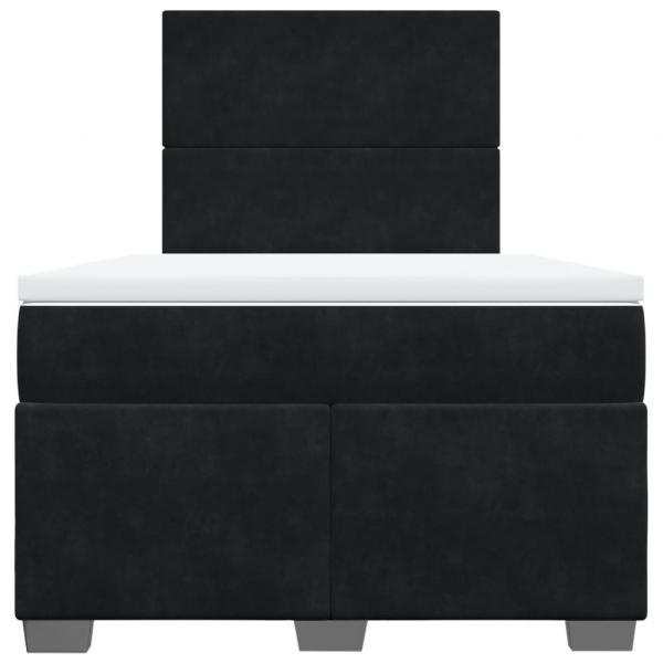 Boxspringbett mit Matratze Schwarz 120x190 cm Samt