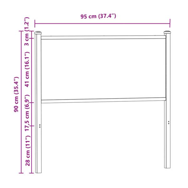 Kopfteil Sonoma-Eiche 90 cm Holzwerkstoff und Stahl