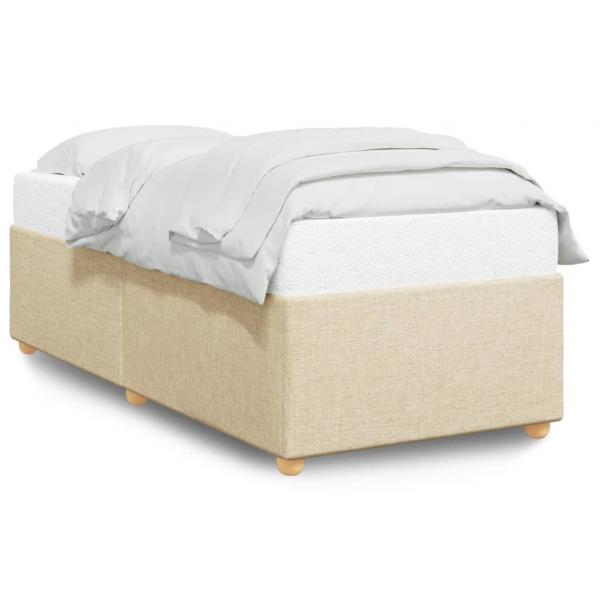 ARDEBO.de - Bettgestell ohne Matratze Creme 100x200 cm Stoff