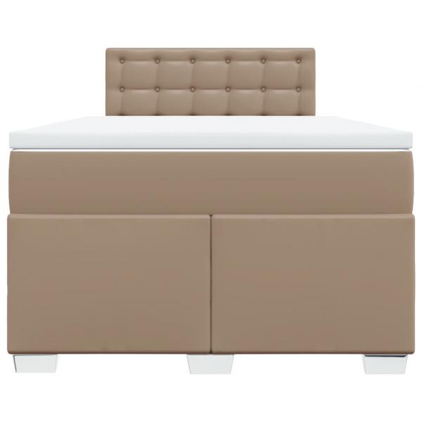 Boxspringbett Matratze Cappuccino-Braun 120x190 cm Kunstleder