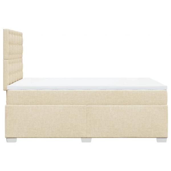 Boxspringbett mit Matratze Creme 120x190 cm Stoff