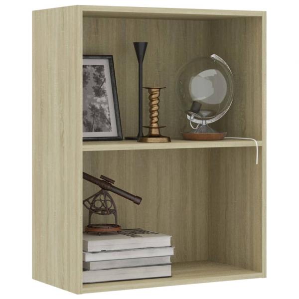 Bücherregal 2 Fächer Sonoma-Eiche 60x30x76,5 cm Holzwerkstoff