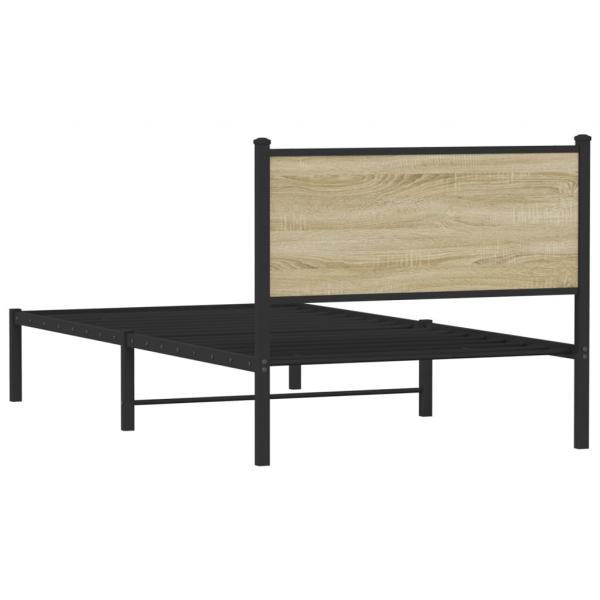 Metallbett ohne Matratze Sonoma-Eiche 107x203 cm