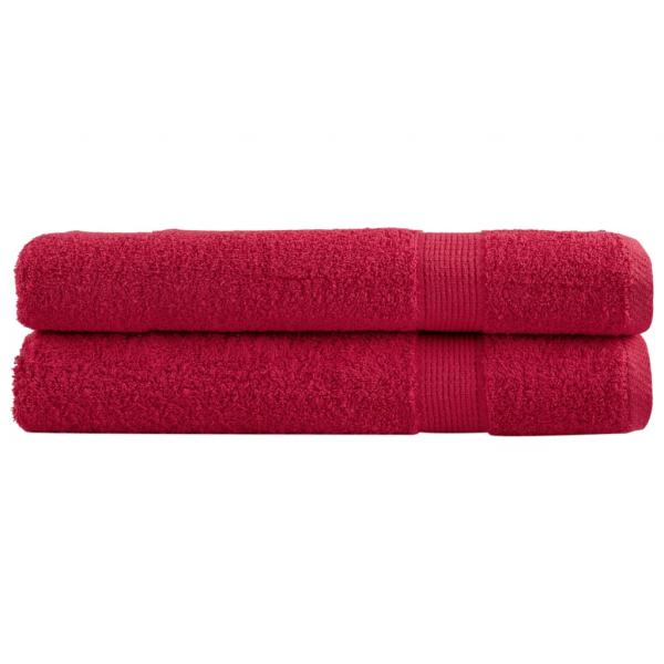 ARDEBO.de - Premium-Saunatücher SOLUND 2 Stk. Rot 80x200 cm 600 g/m²