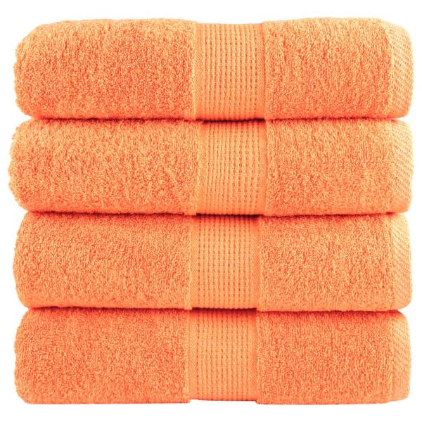 ARDEBO.de - Premium-Gästetücher SOLUND 4 Stk. Orange 30x50 cm 600 g/m²