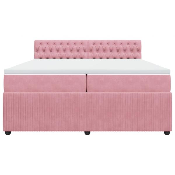 Boxspringbett mit Matratze Rosa 200x200 cm Samt