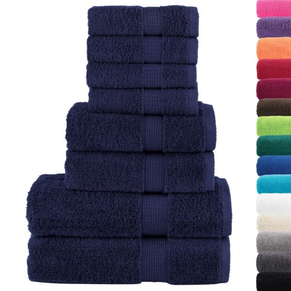 8 tlg. Premium-Handtuch-Set SOLUND Marineblau 600 g/m²