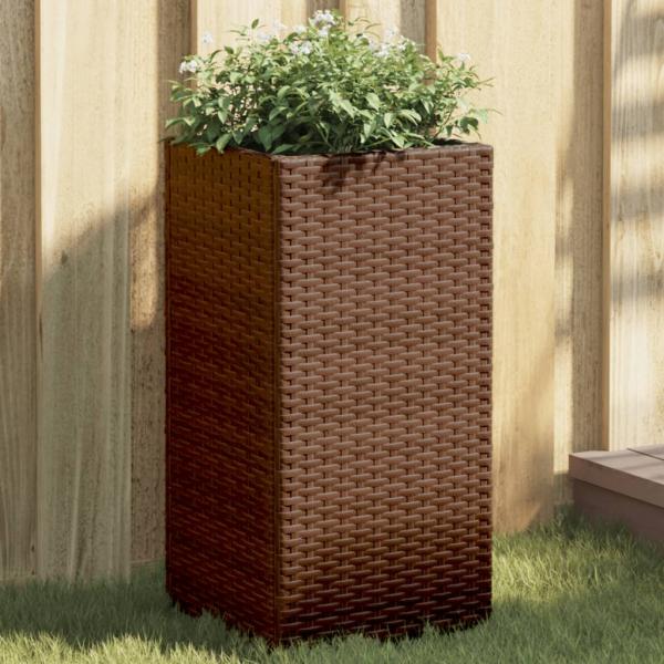 ARDEBO.de - Pflanzkübel Braun 30x30x60 cm Poly Rattan