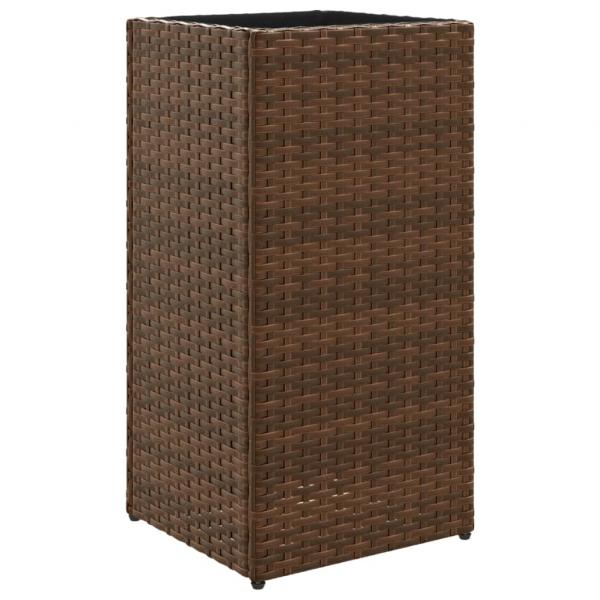 Pflanzkübel Braun 30x30x60 cm Poly Rattan