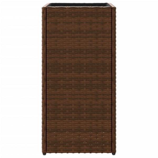 Pflanzkübel Braun 30x30x60 cm Poly Rattan