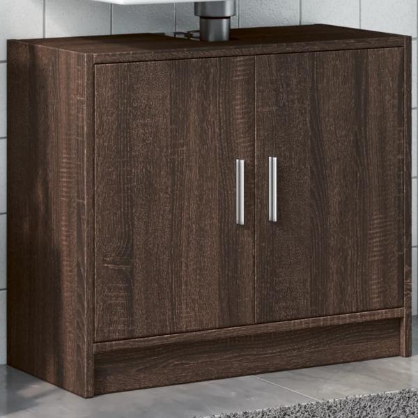 ARDEBO.de - Waschbeckenschrank Braun Eichen-Optik 63x29x55 cm Holzwerkstoff