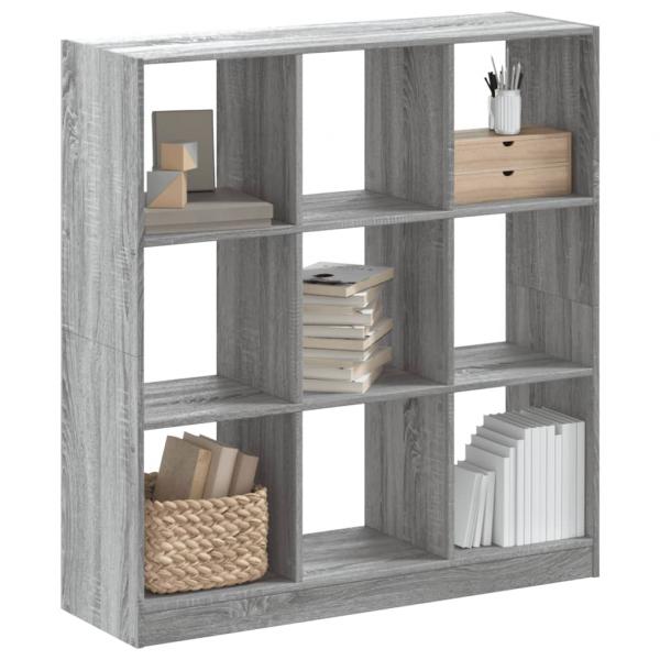 ARDEBO.de - Bücherregal Grau Sonoma 102x32x108 cm Holzwerkstoff