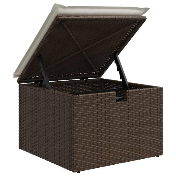 6-tlg. Garten-Sofagarnitur mit Kissen Braun Poly Rattan