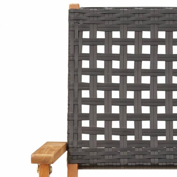 Gartenstühle 4 Stk. Klappbar Schwarz Poly Rattan & Massivholz