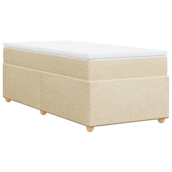 Boxspringbett mit Matratze Creme 80x200 cm Stoff