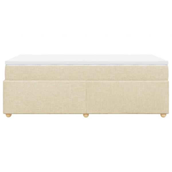 Boxspringbett mit Matratze Creme 80x200 cm Stoff