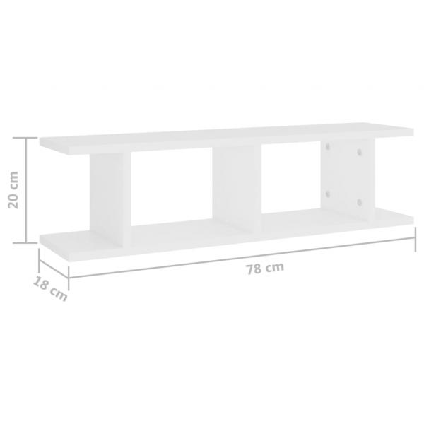 Wandregale 2 Stk. Weiß 75x18x20 cm Holzwerkstoff