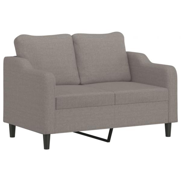 2-Sitzer-Sofa mit Zierkissen Taupe 120 cm Stoff