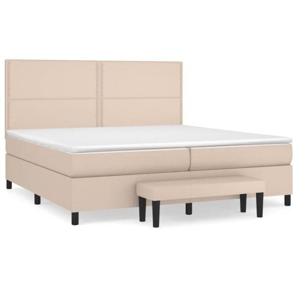 Boxspringbett Matratze Cappuccino-Braun 200x200cm Kunstleder