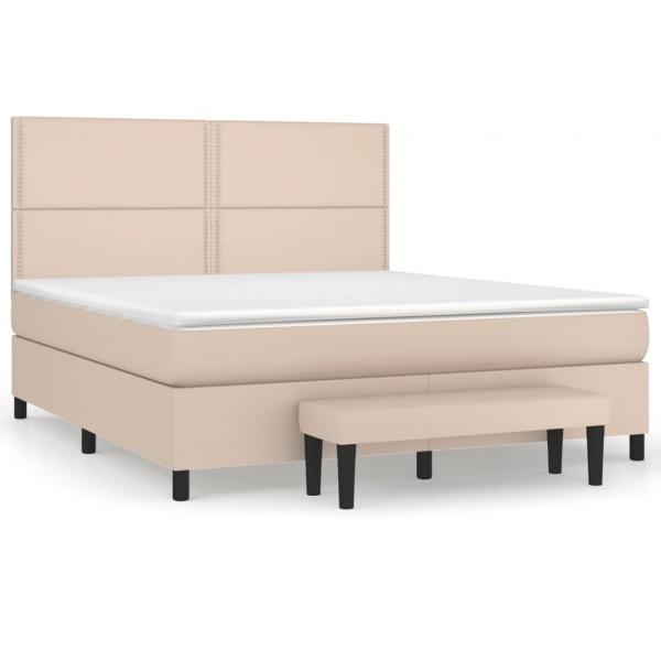 Boxspringbett Matratze Cappuccino-Braun 160x200 cm Kunstleder