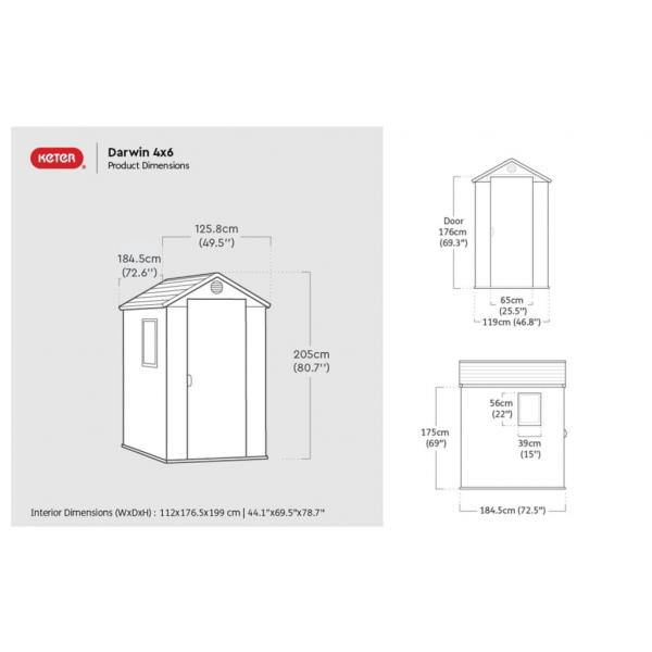 Keter Gerätehaus Darwin 46 Holz-Optik