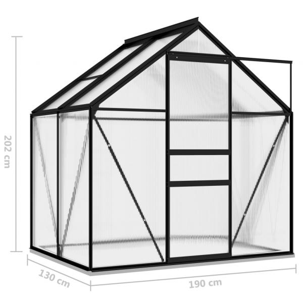 Anlehngewächshaus Anthrazit Aluminium 2,47 m²