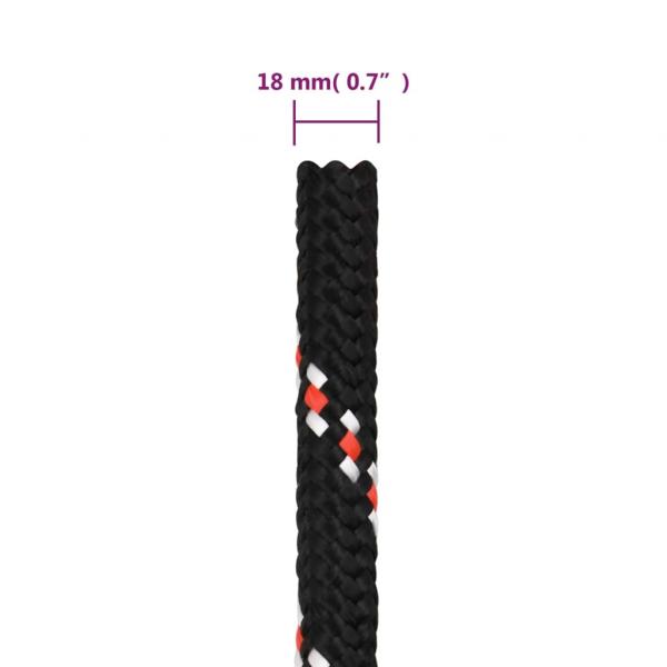 Bootsseil Schwarz 18 mm 25 m Polypropylen