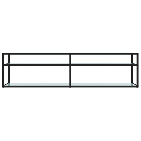 TV-Schrank Weiß Marmor-Optik 160x40x40,5 cm Hartglas