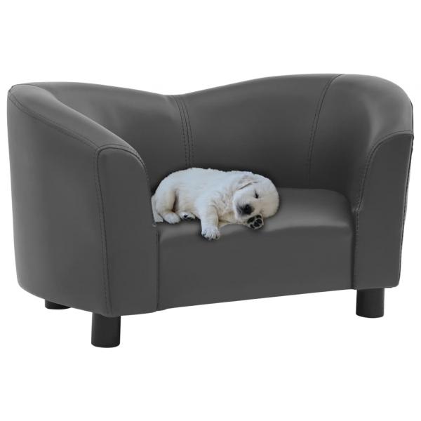 ARDEBO.de - Hundesofa Grau 67x41x39 cm Kunstleder