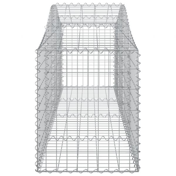 Gabionen mit Hochbogen 5 Stk. 200x50x60/80 cm Verzinktes Eisen