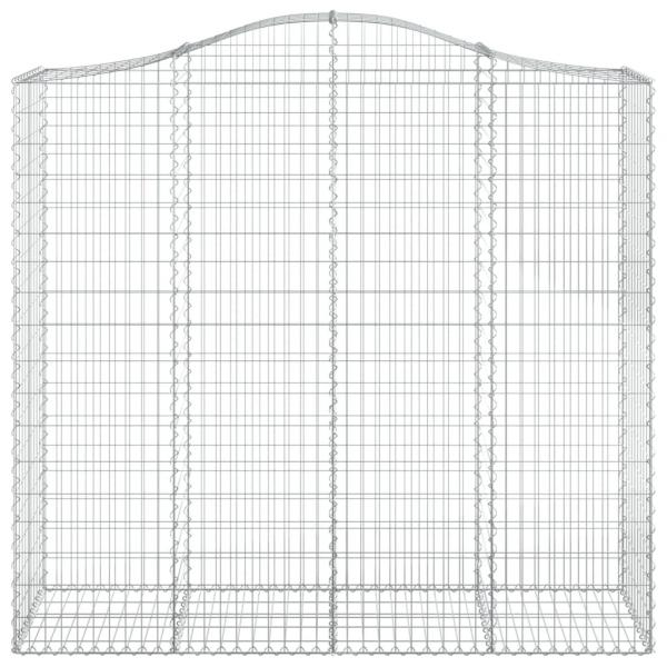 Gabionen mit Hochbogen 11Stk. 200x50x180/200cm Verzinktes Eisen