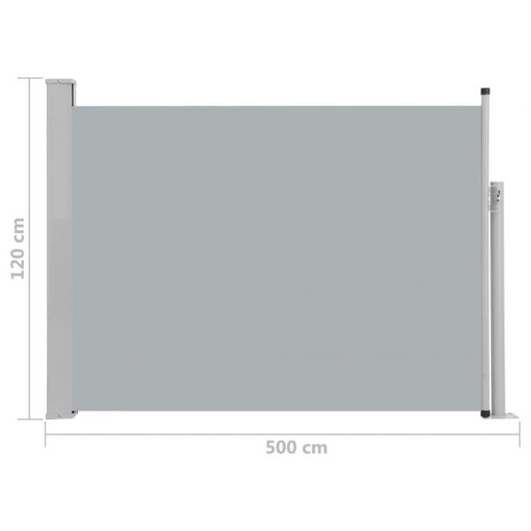 Ausziehbare Seitenmarkise 120×500 cm Grau