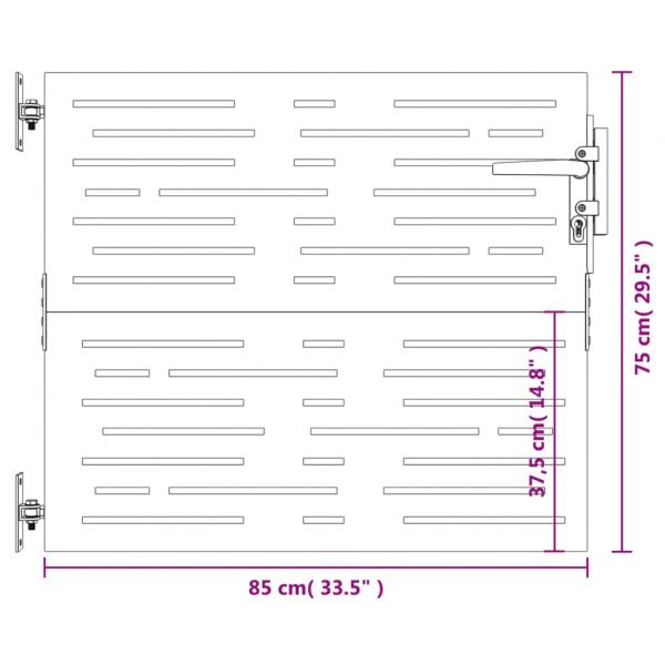 Gartentor 85x75 cm Cortenstahl Quadratisches Design