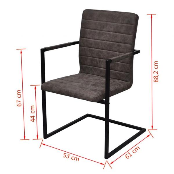 Freischwinger 6 Stk. Braun Kunstleder