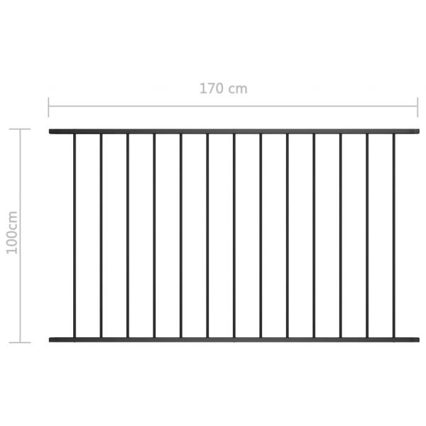 Zaunfeld Pulverbeschichteter Stahl 1,7x1 m Schwarz