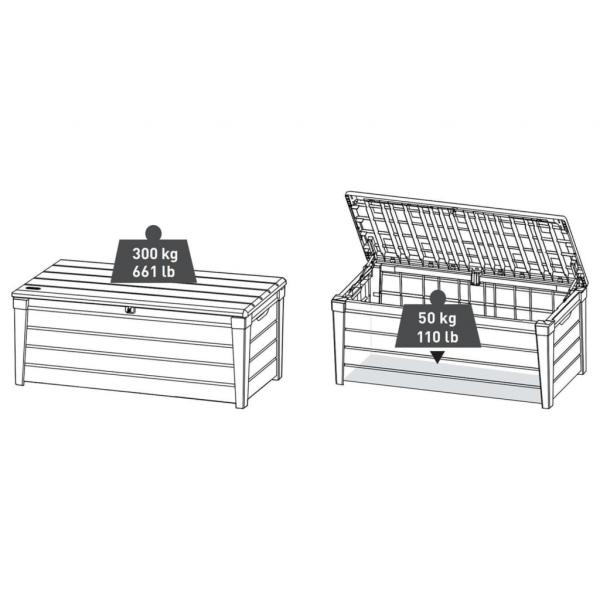 Keter Garten-Aufbewahrungsbox Brushwood 455 L Anthrazit