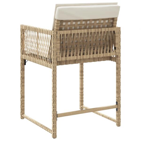 Gartenstühle mit Kissen 4 Stk. Beige Poly Rattan