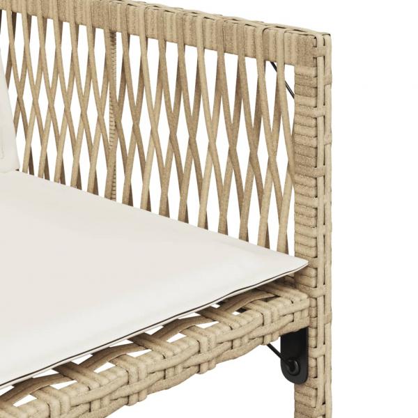 Gartenstühle mit Kissen 4 Stk. Beige Poly Rattan