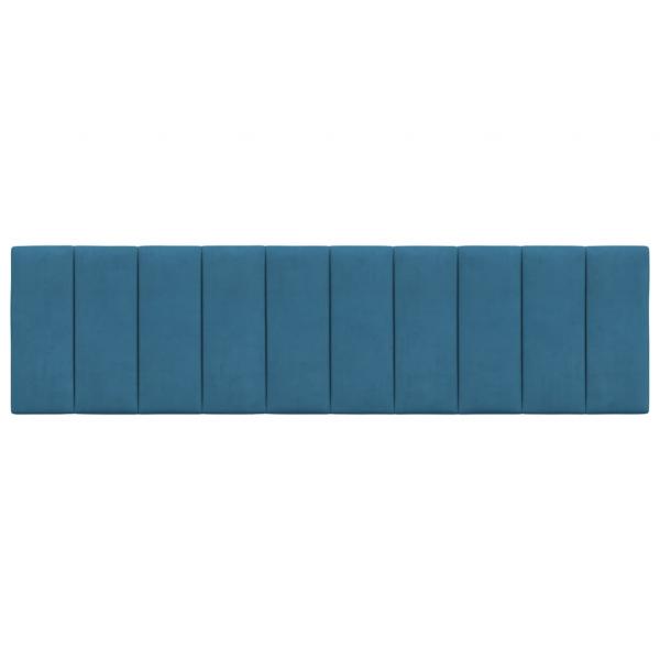 Kopfteil-Kissen Blau 180 cm Samt