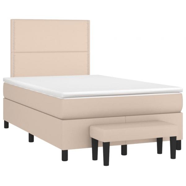 ARDEBO.de - Boxspringbett Matratze Cappuccino-Braun 120x190 cm Kunstleder