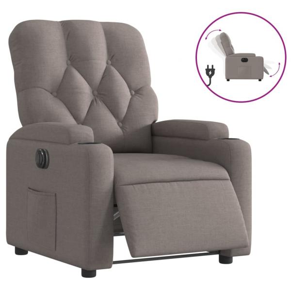 Relaxsessel Elektrisch Taupe Stoff