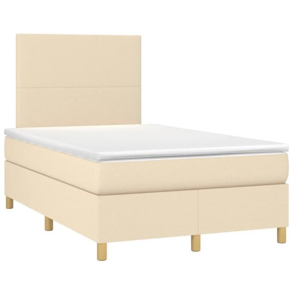 Boxspringbett mit Matratze Creme 120x190 cm Stoff