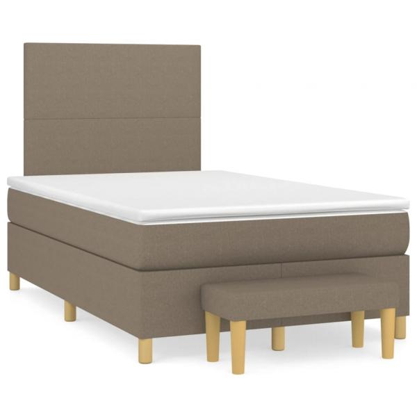 ARDEBO.de - Boxspringbett mit Matratze Taupe 120x190 cm Stoff