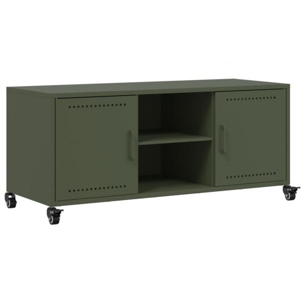 ARDEBO.de - TV-Schrank Olivgrün 100,5x39x43,5 cm Stahl