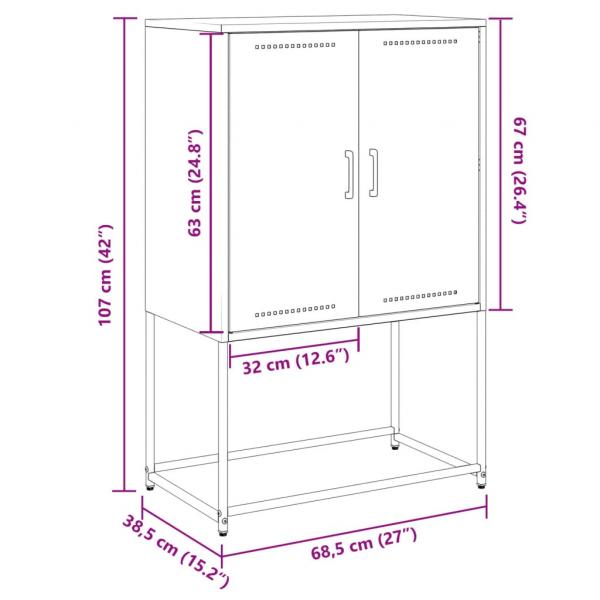 TV-Schrank Anthrazit 68x39x60,5 cm Stahl