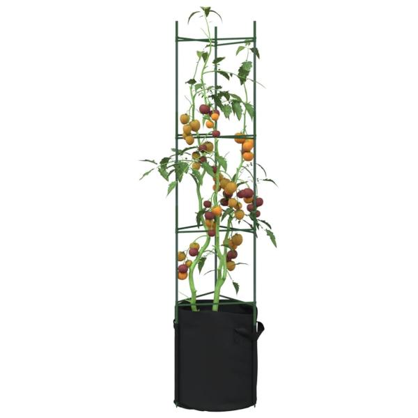 ARDEBO.de - Tomatenkäfige mit Pflanzsäcken 6 Stk. 154 cm Stahl und PP