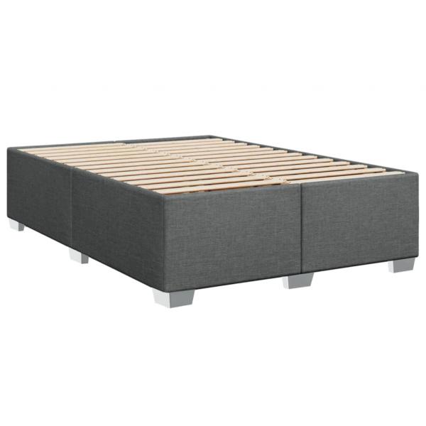 Boxspringbett mit Matratze Dunkelgrau 140x200 cm Stoff