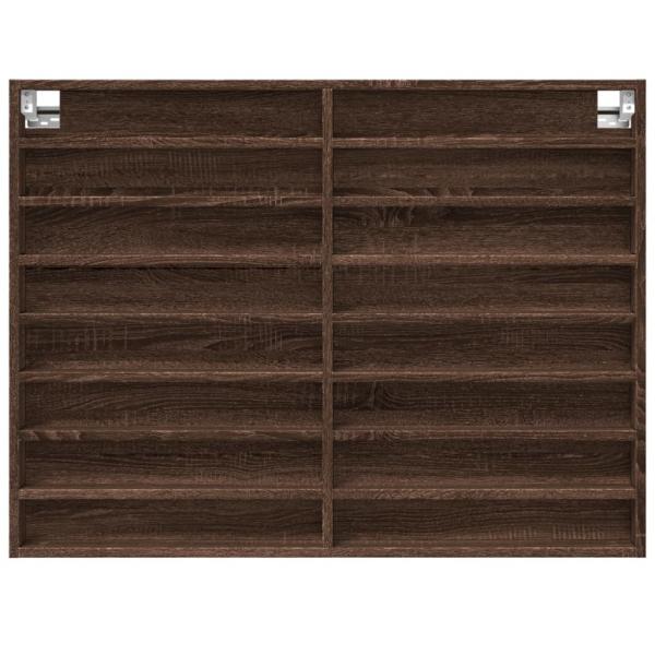 Vitrinenschrank Braun Eichen-Optik 100x8,5x75 cm Holzwerkstoff