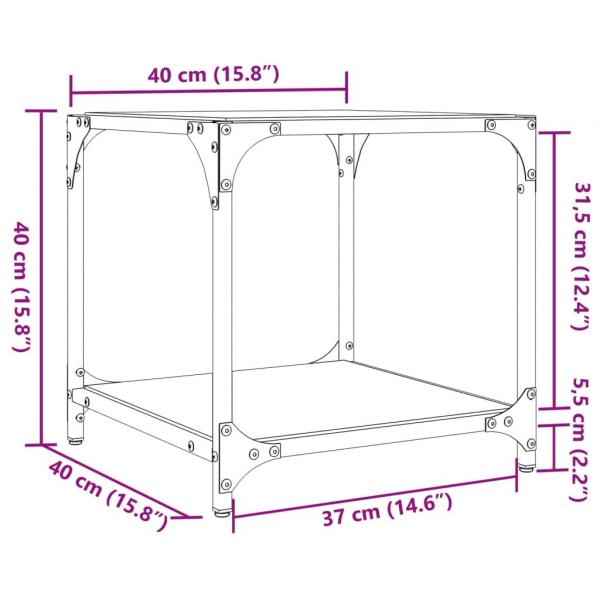 Couchtische mit Glasplatte 2 Stk. Transparent 40x40x40 cm Stahl