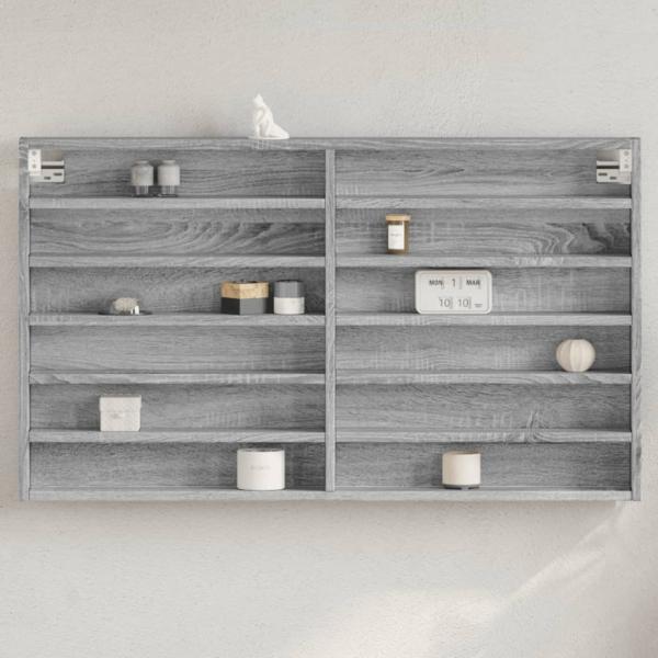 ARDEBO.de - Vitrinenschrank Grau Sonoma 100x8,5x58 cm Holzwerkstoff